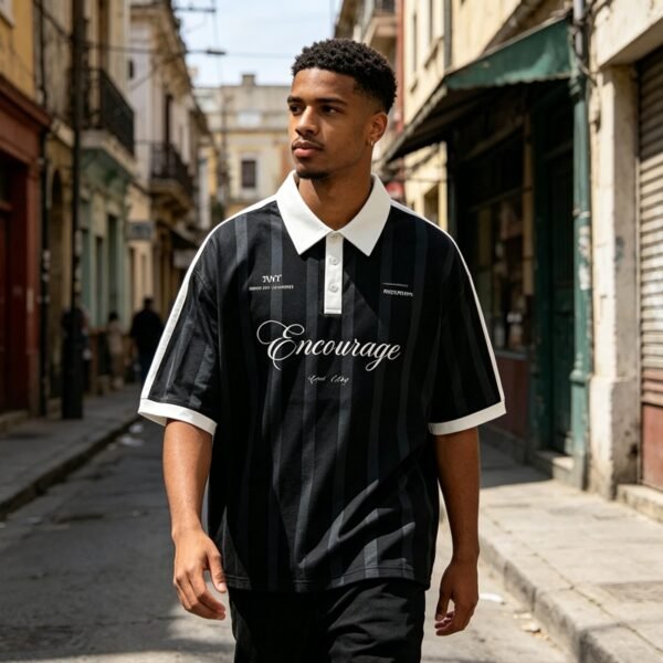 Custom Striped Polo Jersey with Back Number Print - Style 944FC2 - product detail view 7