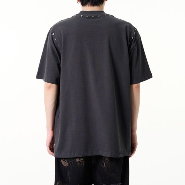 Custom Stud-Trim Oversized Streetwear T-Shirt | - Style 8206B8 - product detail view 2 Custom Stud-Trim Oversized Streetwear T-Shirt | - Style 8206B8 - product detail view 2