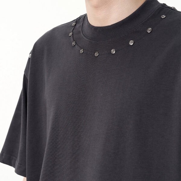 Custom Stud-Trim Oversized Streetwear T-Shirt | - Style 8206B8 - product detail view 5 Custom Stud-Trim Oversized Streetwear T-Shirt | - Style 8206B8 - product detail view 5