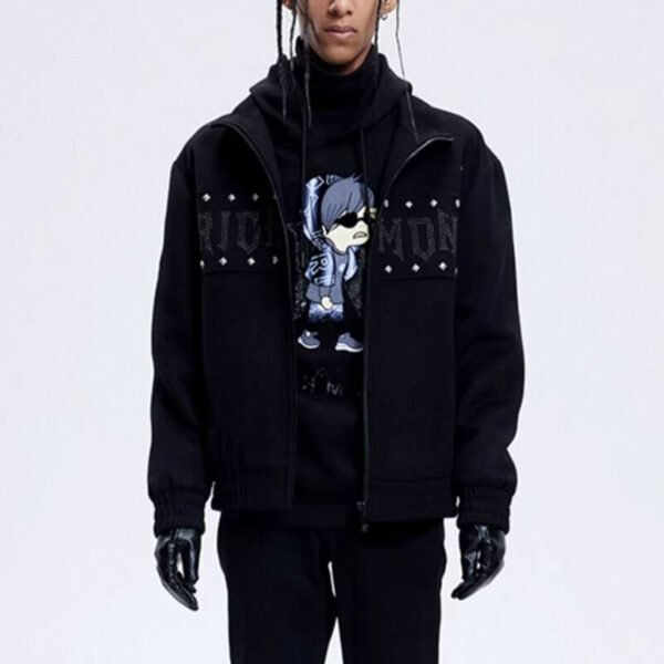 Custom Studded Fleece Zip Jacket - Style 4AF9AD Custom Studded Fleece Zip Jacket - Style 4AF9AD