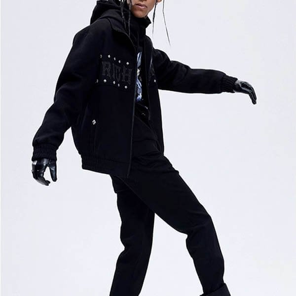 Custom Studded Fleece Zip Jacket - Style 4AF9AD - product detail view 8 Custom Studded Fleece Zip Jacket - Style 4AF9AD - product detail view 8