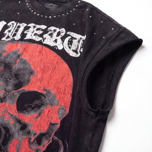 Custom Studded Skull Graphic Crop T-Shirt - VW-1866C9 - Style 1866C9 Custom Studded Skull Graphic Crop T-Shirt - VW-1866C9 - Style 1866C9