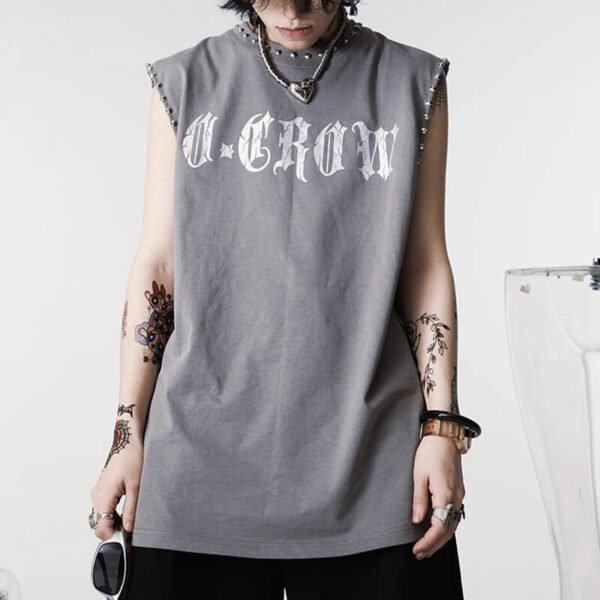 Custom Studded Graphic Tank Top - Style A6CFF0 - product detail view 5