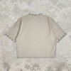 Custom Studded Oversized Streetwear T-Shirt - Style 168205 Beige oversized streetwear t-shirt with stud details on collar and sleeves