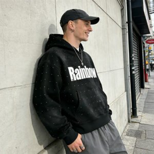 Custom Studded Washed Pullover Hoodie - Style DC3B02
