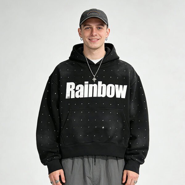 Custom Studded Washed Pullover Hoodie - Style DC3B02 - product detail view 7 Custom Studded Washed Pullover Hoodie - Style DC3B02 - product detail view 7