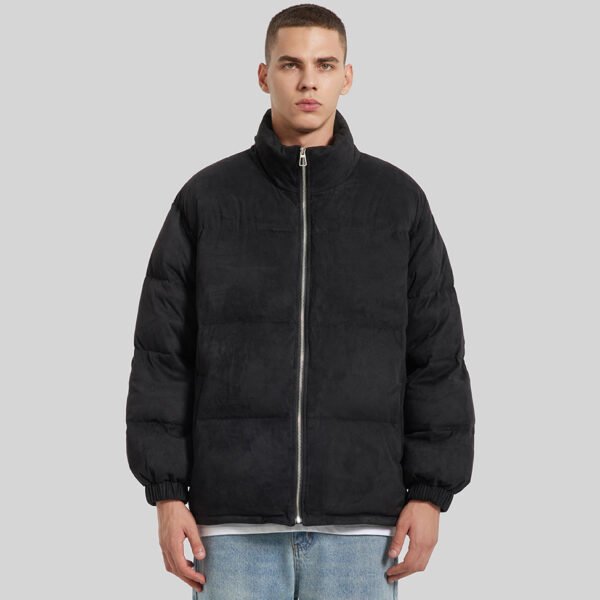 Custom Men's Suede-Look Padded Short Coat - Style 2EF463 - product detail view 4