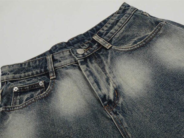 Custom Cropped Sun-Faded Denim Jeans - Style 413578 - product detail view 9 Custom Cropped Sun-Faded Denim Jeans - Style 413578 - product detail view 9