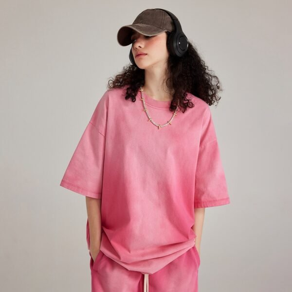 Custom Sun-Faded Gradient Oversize T-Shirt | VW-4B6270 - Style 4B6270 - product detail view 4