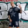 Custom Sun-Faded Star Graphic Oversized T-Shirt - Style 798E40 - product detail view 4 Custom Sun-Faded Star Graphic Oversized T-Shirt - Style 798E40 - product detail view 4