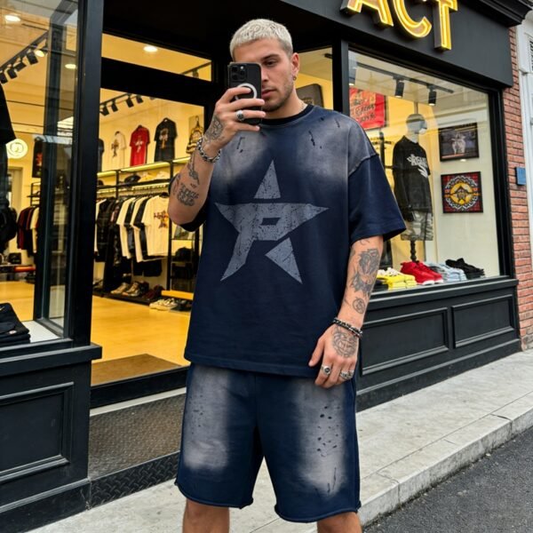 Custom Sun-Faded Star Graphic Oversized T-Shirt - Style 798E40 - product detail view 5 Custom Sun-Faded Star Graphic Oversized T-Shirt - Style 798E40 - product detail view 5