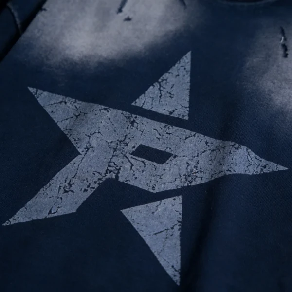 Custom Sun-Faded Star Graphic Oversized T-Shirt - Style 798E40 - product detail view 8 Custom Sun-Faded Star Graphic Oversized T-Shirt - Style 798E40 - product detail view 8
