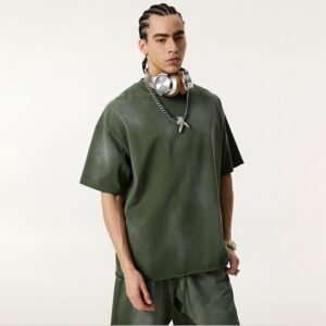 Custom Sun-Faded Oversized Raw-Edge T-Shirt - Style DBCDF9