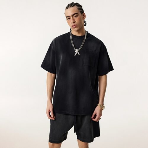 Custom Sun-Faded Pocket Oversized T-Shirt - Style 4038C4 Custom Sun-Faded Pocket Oversized T-Shirt - Style 4038C4