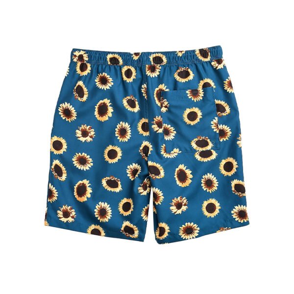 Custom Sunflower Print Drawstring Shorts - Style D03B47 - product detail view 3 Custom Sunflower Print Drawstring Shorts - Style D03B47 - product detail view 3