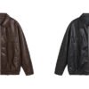 Custom Symmetrical Faux Leather Moto Jacket - Style F8E941 - product detail view 6