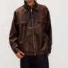 Custom Symmetrical Faux Leather Moto Jacket - Style F8E941 - product detail view 9