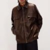 Custom Symmetrical Faux Leather Moto Jacket - Style F8E941 - product detail view 11