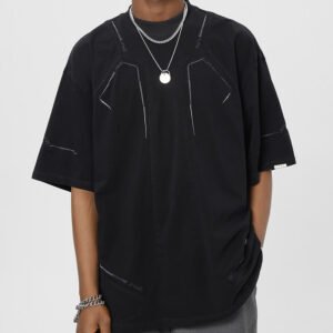 Custom Techno Oversized Panel Short Sleeve T-Shirt - Style 53B459
