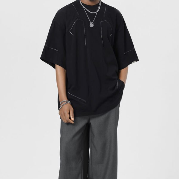 Custom Techno Oversized Panel Short Sleeve T-Shirt - Style 53B459 - product detail view 5 Custom Techno Oversized Panel Short Sleeve T-Shirt - Style 53B459 - product detail view 5