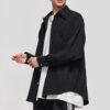 Custom Textured Oversized Button-Front Shirt - Style F8C65D - product detail view 2