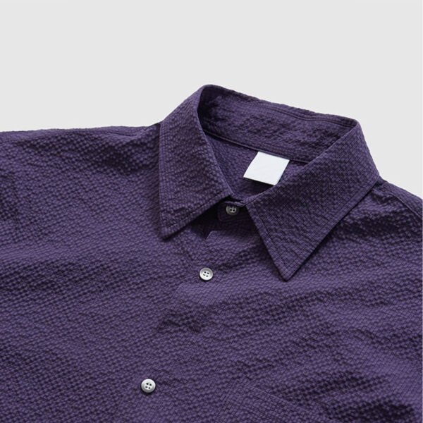 Custom Textured Oversized Button-Front Shirt - Style F8C65D - product detail view 5