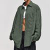 Custom Textured Oversized Button-Front Shirt - Style F8C65D - product detail view 7
