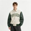 Custom Textured Varsity Bomber Jacket - Style FF158A