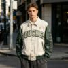 Custom Textured Varsity Bomber Jacket - Style FF158A - product detail view 3
