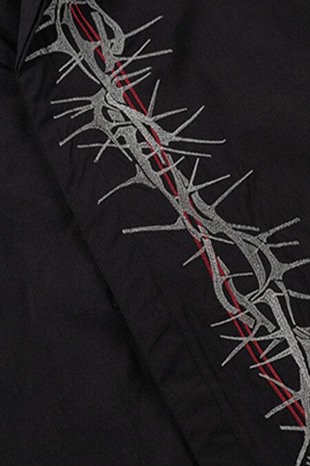 Custom Thorn Embroidered Boxy Camp Shirt | - Style F8EA09 - product detail view 12 Custom Thorn Embroidered Boxy Camp Shirt | - Style F8EA09 - product detail view 12
