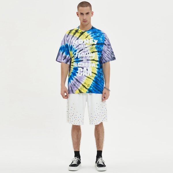 Custom Tie-Dye Puff Print Streetwear T-Shirt | VWT-502D - Style 502D2B - product detail view 2 Custom Tie-Dye Puff Print Streetwear T-Shirt | VWT-502D - Style 502D2B - product detail view 2