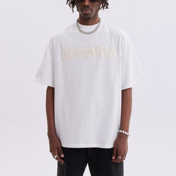 Custom Tonal Embroidered Patchwork Oversized T-Shirt - Style 76E5BD - product detail view 3 Custom Tonal Embroidered Patchwork Oversized T-Shirt - Style 76E5BD - product detail view 3