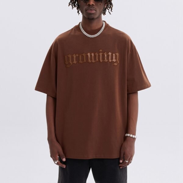 Custom Tonal Embroidered Patchwork Oversized T-Shirt - Style 76E5BD - product detail view 4 Custom Tonal Embroidered Patchwork Oversized T-Shirt - Style 76E5BD - product detail view 4