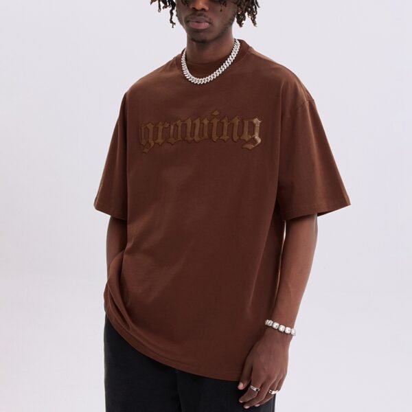 Custom Tonal Embroidered Patchwork Oversized T-Shirt - Style 76E5BD - product detail view 6 Custom Tonal Embroidered Patchwork Oversized T-Shirt - Style 76E5BD - product detail view 6