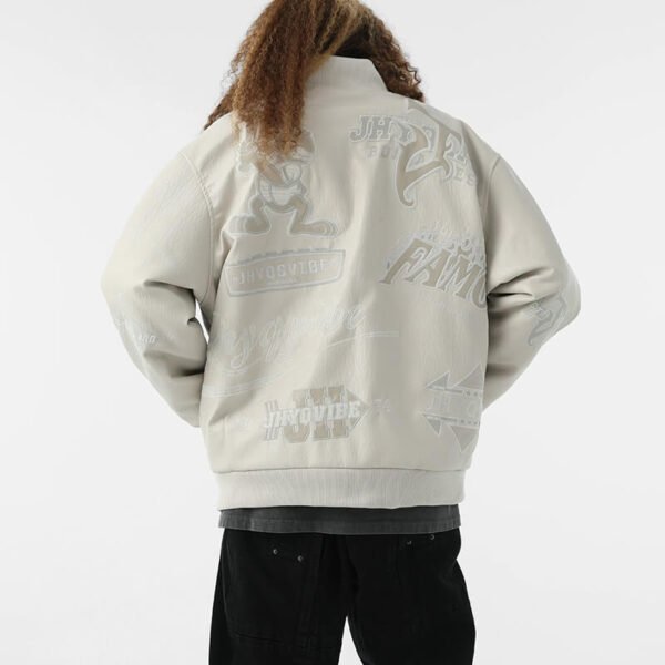 Custom Tonal Graphic Oversized Bomber Jacket - Style 4B5853 - product detail view 2 Custom Tonal Graphic Oversized Bomber Jacket - Style 4B5853 - product detail view 2