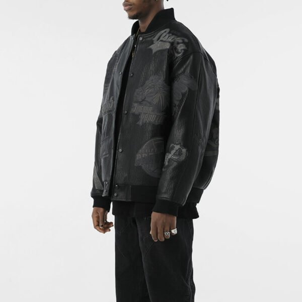 Custom Tonal Graphic Oversized Bomber Jacket - Style 4B5853 - product detail view 5 Custom Tonal Graphic Oversized Bomber Jacket - Style 4B5853 - product detail view 5