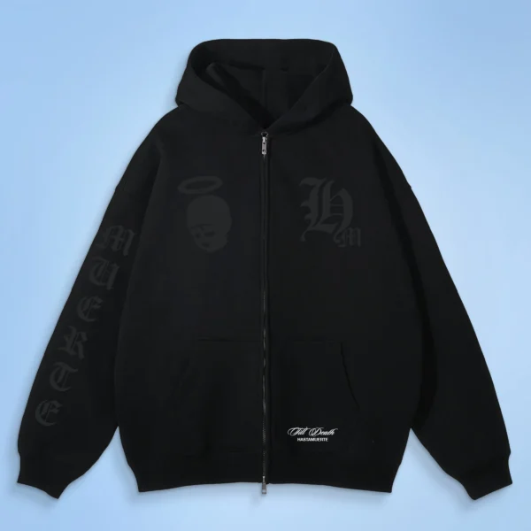 Custom Tonal Hardware Treated Zip Hoodie - Style 70EAD8 - product detail view 2 Custom Tonal Hardware Treated Zip Hoodie - Style 70EAD8 - product detail view 2