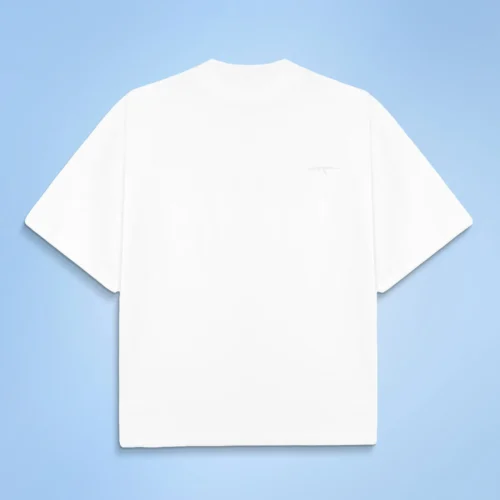 Custom Tonal Oversized Short Sleeve T-Shirt - Style 815131 Plain white crew neck t-shirt with a subtle graphic on the chest.