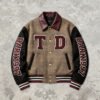 Custom Plaid Towel Applique Varsity Jacket - Style D2D8AE Custom Plaid Towel Applique Varsity Jacket - Style D2D8AE