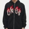 Custom Flame Towel Embroidery Zip Hoodie | - Style 498B31 - product detail view 3 Custom Flame Towel Embroidery Zip Hoodie | - Style 498B31 - product detail view 3