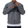 Custom Two-Tone Panel Biker Jacket - Style 6A4ABD - product detail view 4 Custom Two-Tone Panel Biker Jacket - Style 6A4ABD - product detail view 4