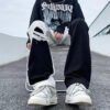 Custom Two-Tone Distressed Patchwork Jeans - Style 6B89E7 - product detail view 3