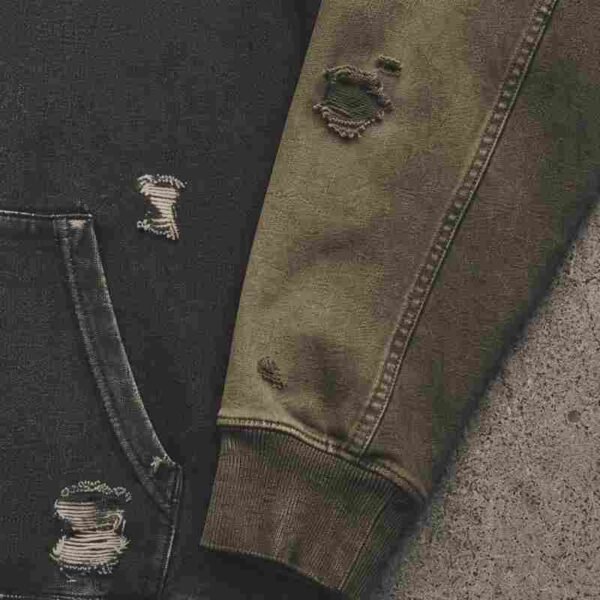 Custom Two-Tone Distressed Graphic Pullover Hoodie - Style BB102D - product detail view 2 Custom Two-Tone Distressed Graphic Pullover Hoodie - Style BB102D - product detail view 2