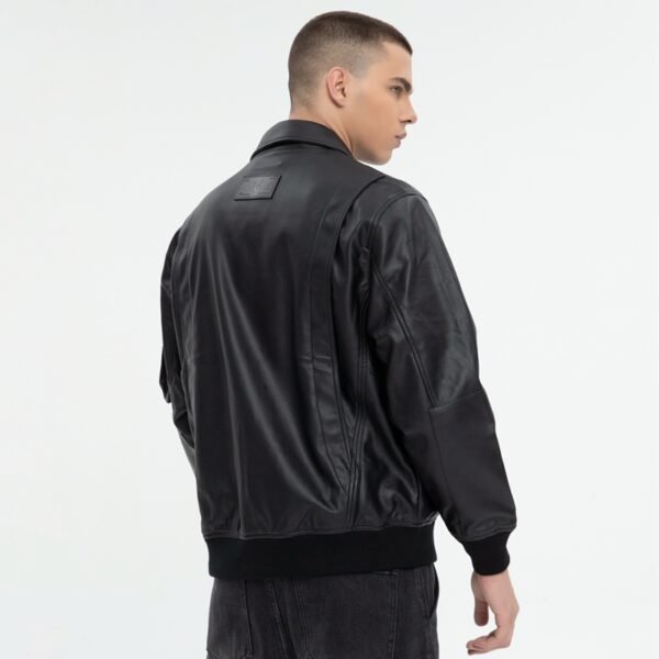 Custom Two-Tone PU Bomber Jacket - Style 155308 - product detail view 7