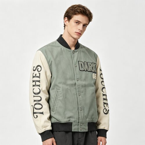 Custom Two-Tone Varsity Bomber Jacket - Style AC1189 Custom Two-Tone Varsity Bomber Jacket - Style AC1189