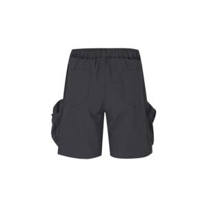 Dark gray custom 3D cargo training shorts with balanced hem