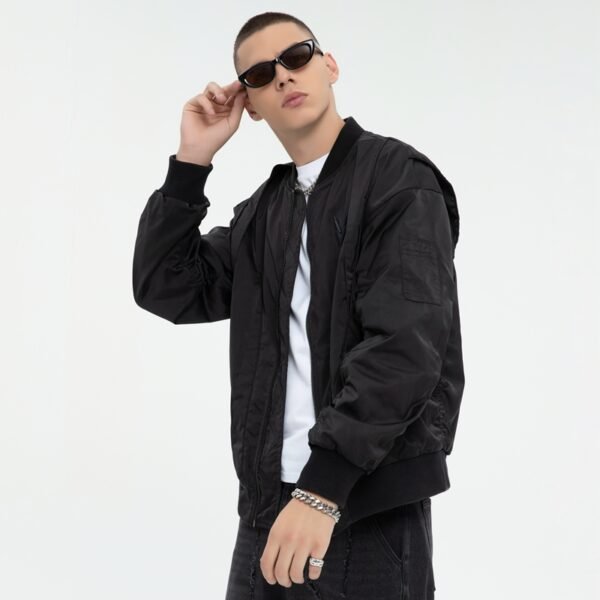 Custom Dark Utility Panel Jacket with Contrast Stitching - Style 73C86D - product detail view 10 Custom Dark Utility Panel Jacket with Contrast Stitching - Style 73C86D - product detail view 10
