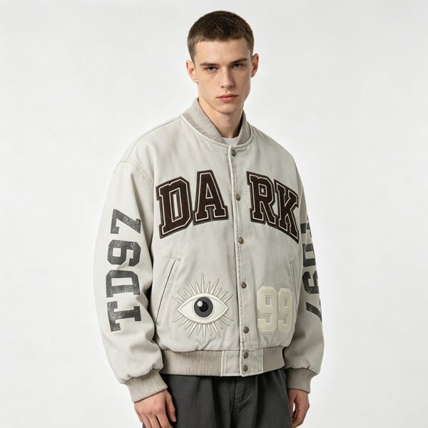 Custom Varsity Baseball Jacket With Patches - Style 9D9670 - product detail view 4