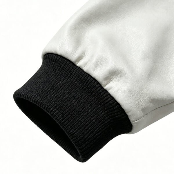 Custom Contrast Sleeve Varsity Bomber Jacket - Style 8D2122 - product detail view 5 Custom Contrast Sleeve Varsity Bomber Jacket - Style 8D2122 - product detail view 5