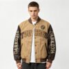 Custom Mixed-Material Varsity Bomber Jacket - Style 7F627D